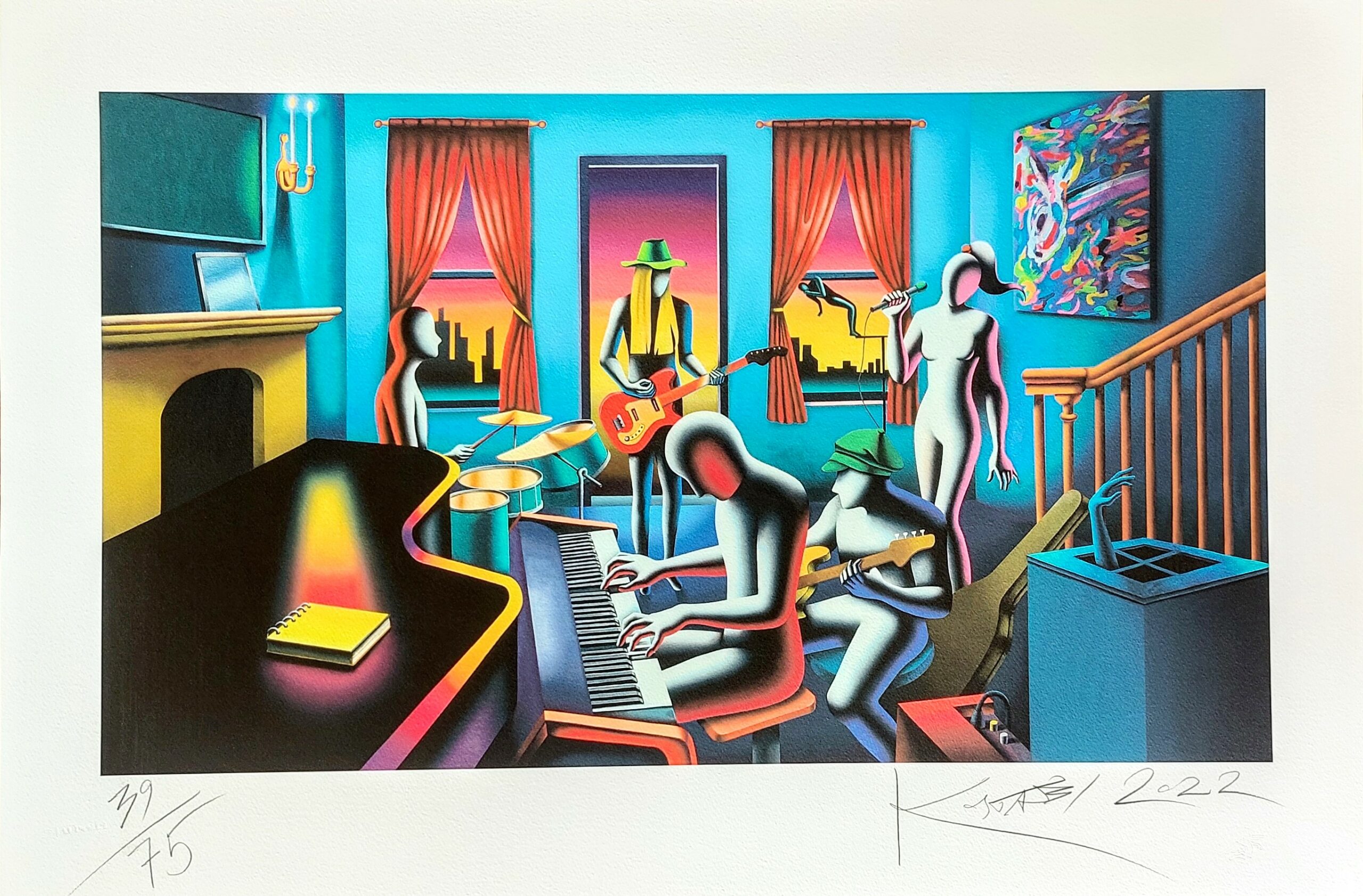 The mystic chords of memory Mark Kostabi 98x66 cm