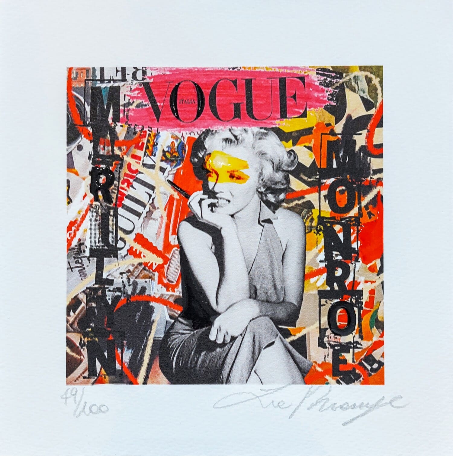 La Rouge fine art giclèe cm 19x19 Marilyn Vogue