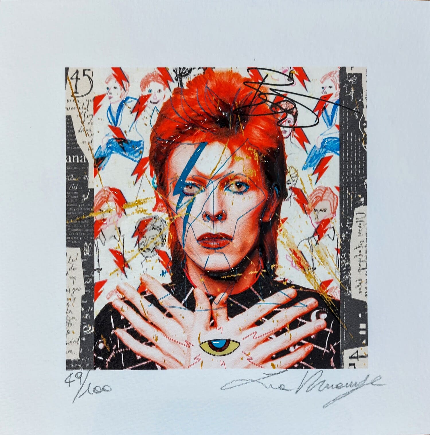 La Rouge fine art giclèe cm 19x19 David Bowie