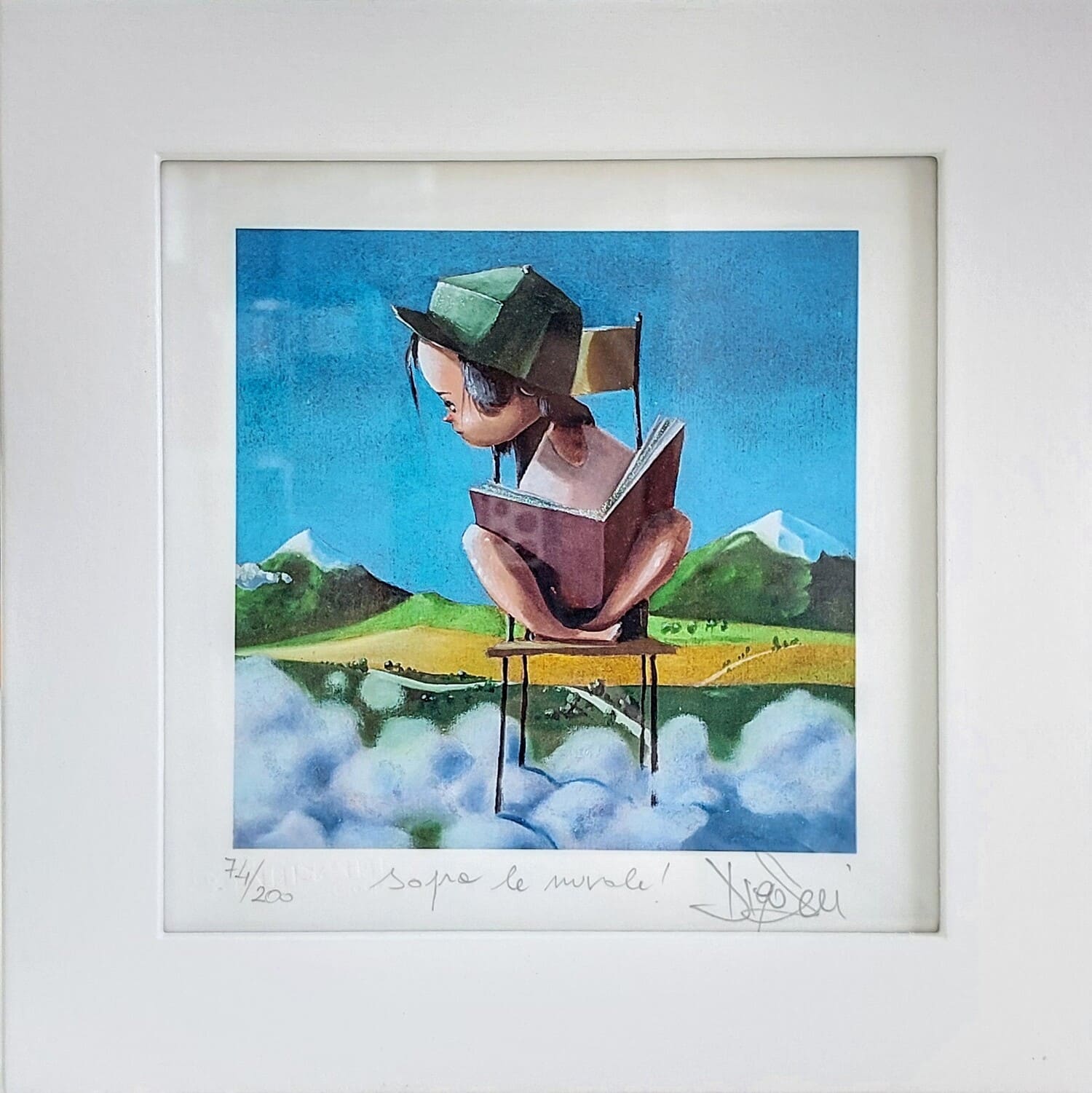 Diego Santini fine art giclèe cm 19x19 Sopra le nuvole