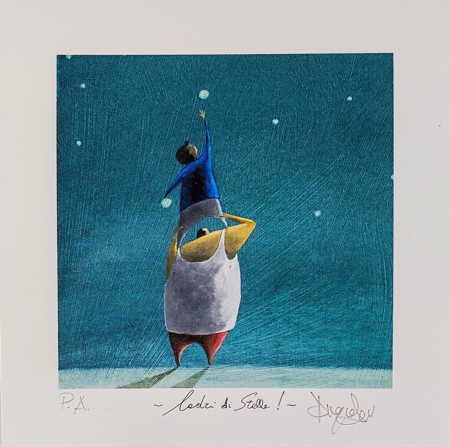 Diego Santini fine art giclèe cm 19x19 Ladri di stelle