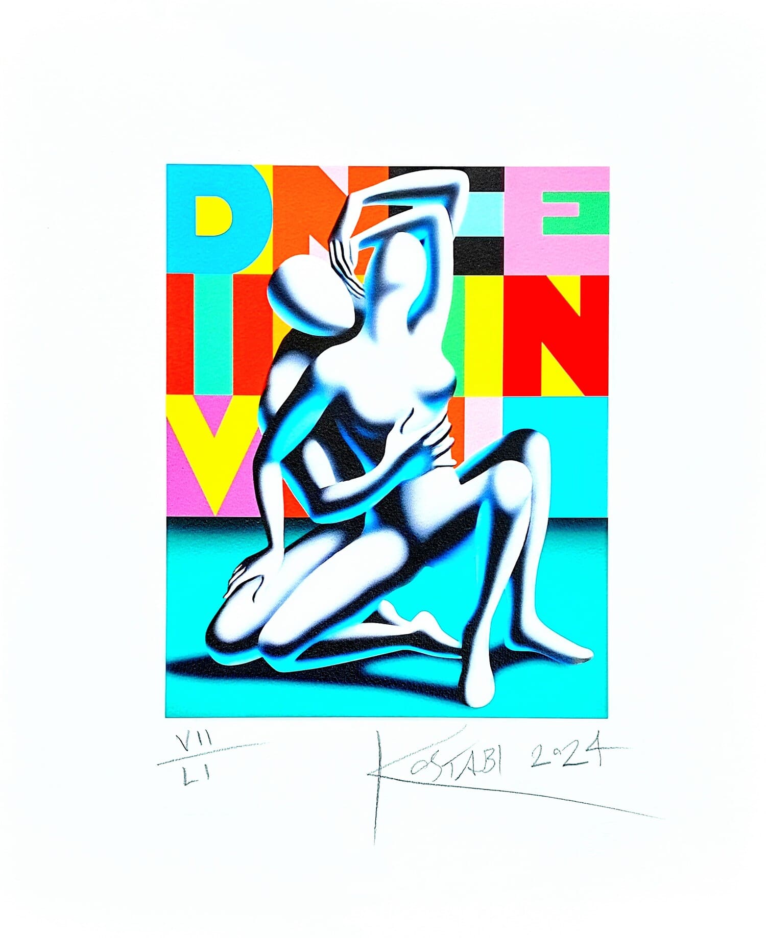 Mark Kostabi fine art giclèe cm 42x51 Love letters